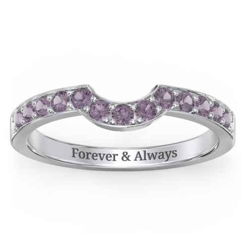 U-Shape Shadow Ring – Sterling Silver with Alexandrite