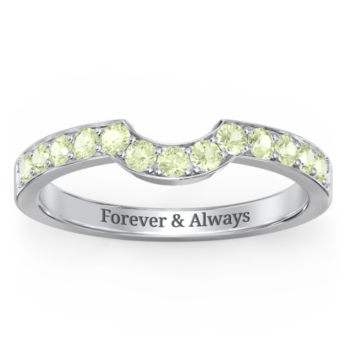 U-Shape Shadow Ring – Sterling Silver with Peridot