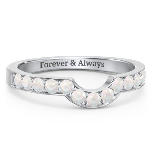 U-Shape Shadow Ring – Sterling Silver with Opal