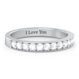 Classic Half Eternity Ring in 925 Sterling Silver with Cubic Zirconia