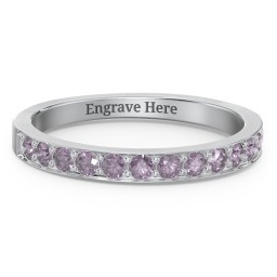 Classic Half Eternity Ring in 925 Sterling Silver with Alexandrite
