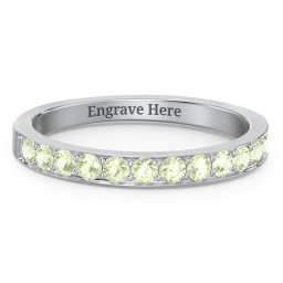 Classic Half Eternity Ring in 925 Sterling Silver with Peridot