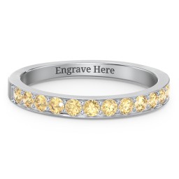 Classic Half Eternity Ring in 925 Sterling Silver with Citrine