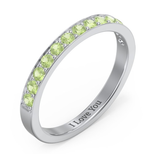 Classic Half Eternity Ring – Sterling Silver with Peridot