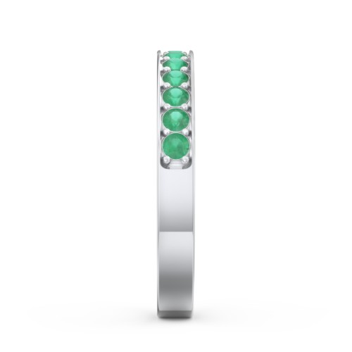 Classic Half Eternity Ring – Sterling Silver with Emerald