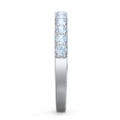 Classic Half Eternity Ring – Sterling Silver with Blue Topaz