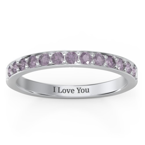 Classic Half Eternity Ring – Sterling Silver with Alexandrite