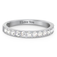 Classic Half Eternity Ring – 10K White Gold with Cubic Zirconia