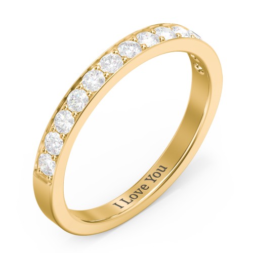 Classic Half Eternity Ring – 10K Yellow Gold with Diamond