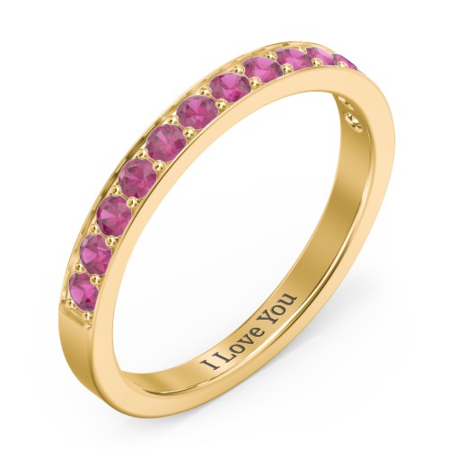 Classic Half Eternity Ring – 10K Yellow Gold with Ruby