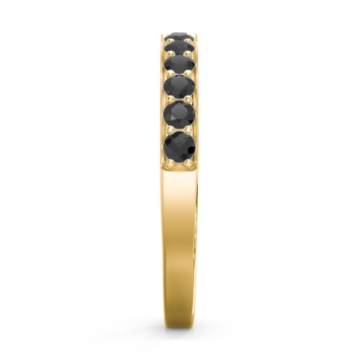 Classic Half Eternity Ring – 10K Yellow Gold with Black Premium Zirconia