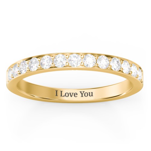 Classic Half Eternity Ring – 10K Yellow Gold with Diamond