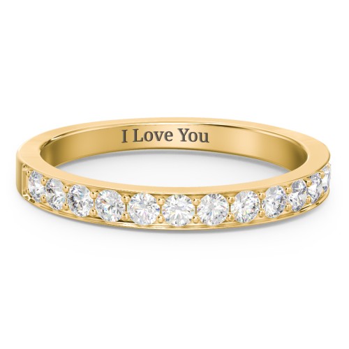 Classic Half Eternity Ring – 10K Yellow Gold with Diamond