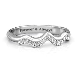 Solitaire Infinity Shadow Band in 925 Sterling Silver with White Premium Zirconia