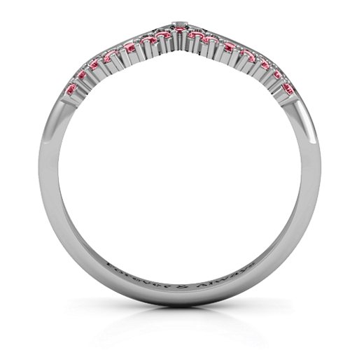 Solitaire Infinity Shadow Band – Sterling Silver with Red Premium Zirconia