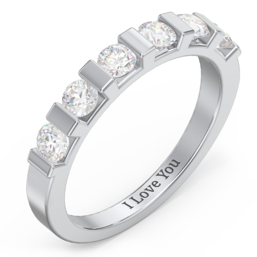 Band of Love Ring – Sterling Silver with Diamond