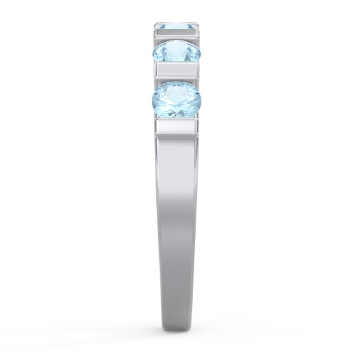 Band of Love Ring – Sterling Silver with Blue Topaz
