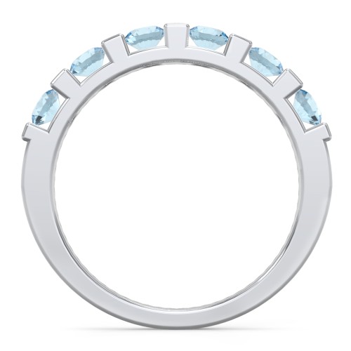 Band of Love Ring – Sterling Silver with Blue Topaz