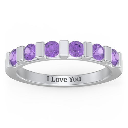 Band of Love Ring – Sterling Silver with Amethyst