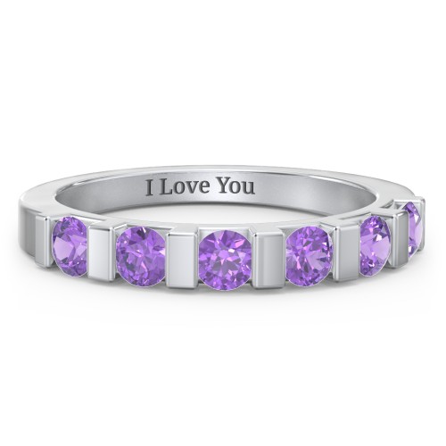 Band of Love Ring – Sterling Silver with Amethyst