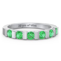 Band of Love Ring in 925 Sterling Silver with Emerald