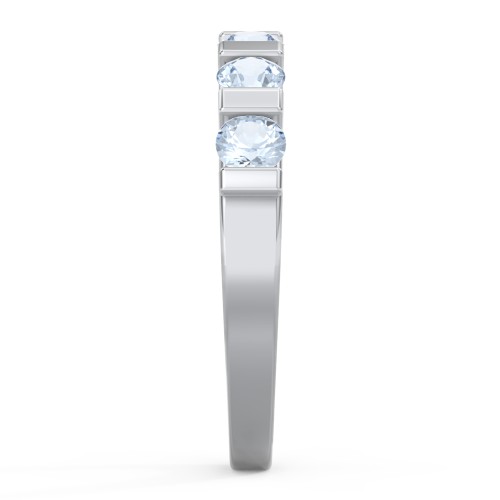 Band of Love Ring – Sterling Silver with Aquamarine