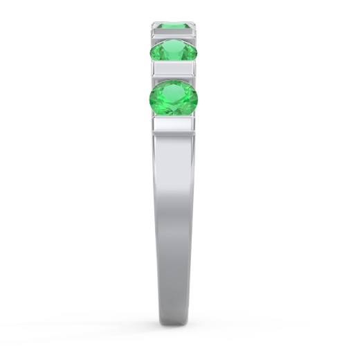 Band of Love Ring – Sterling Silver with Emerald