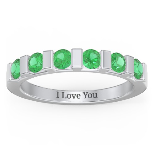 Band of Love Ring – Sterling Silver with Emerald
