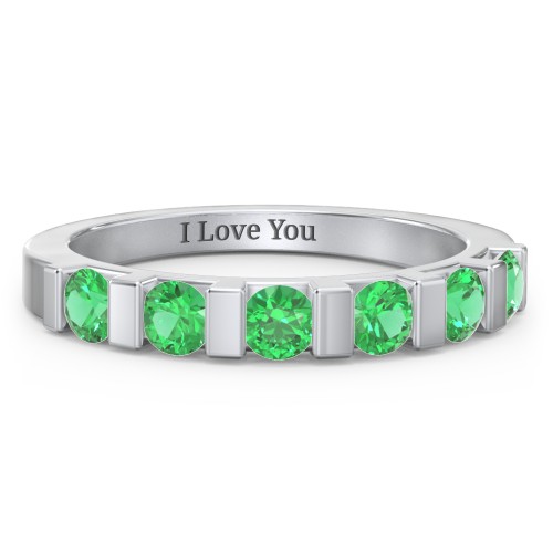 Band of Love Ring – Sterling Silver with Emerald