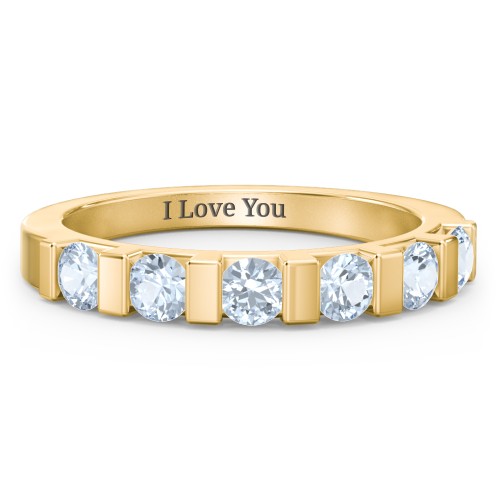 Band of Love Ring – 10K Yellow Gold with Aquamarine