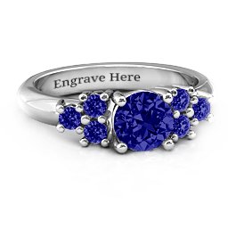 Flourish Engagement Ring in 925 Sterling Silver with Blue Sapphire