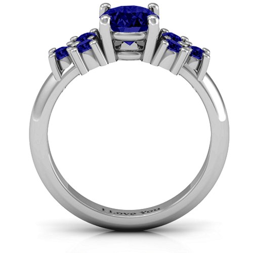 Flourish Engagement Ring – Sterling Silver with Blue Sapphire