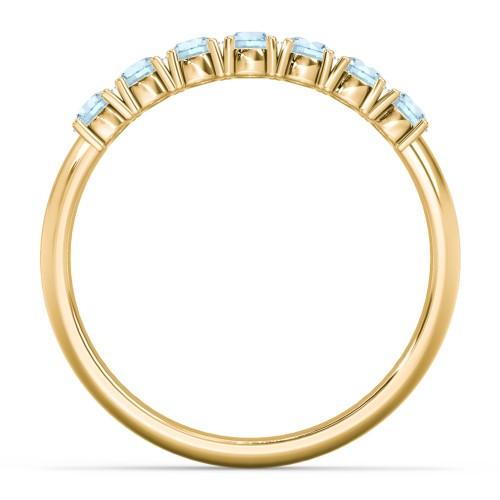 Band of Eternity Ring – 18K Gold Plated Silver with Blue Topaz