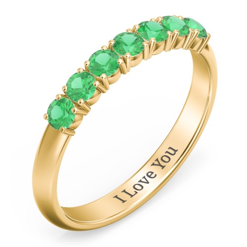 Band of Eternity Ring – 18K Gold Plated Silver with Emerald