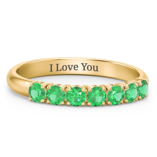 Band of Eternity Ring – 18K Gold Plated Silver with Emerald
