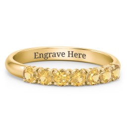 Band of Eternity Ring in 10K Solid Yellow Gold with Citrine