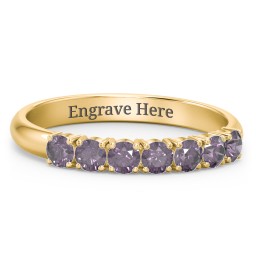 Band of Eternity Ring in 10K Solid Yellow Gold with Alexandrite