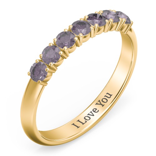 Band of Eternity Ring – 10K Yellow Gold with Alexandrite