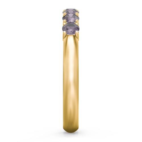Band of Eternity Ring – 10K Yellow Gold with Alexandrite