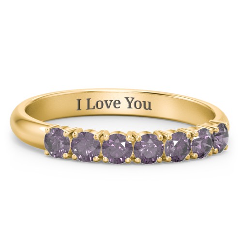 Band of Eternity Ring – 10K Yellow Gold with Alexandrite