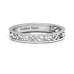 Filigree Band Ring in 925 Sterling Silver