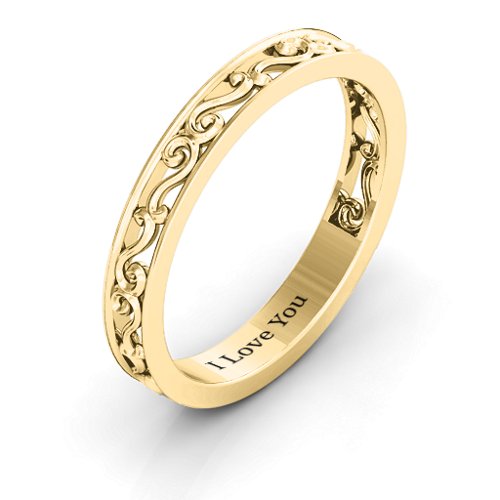 Filigree Band Ring – 10K Yellow Gold