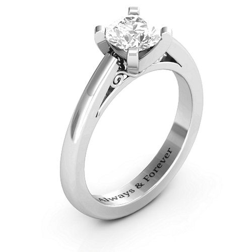 Adoration Solitaire Ring – Sterling Silver with White Premium Zirconia