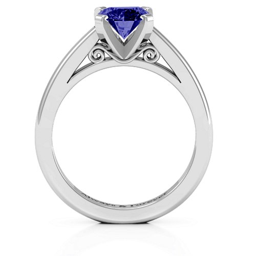 Adoration Solitaire Ring – Sterling Silver with Blue Sapphire