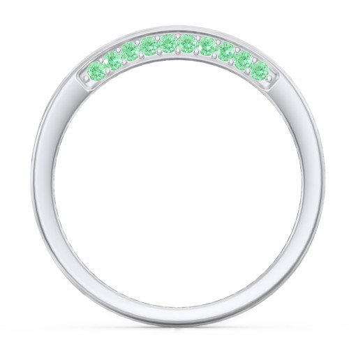 Enchanted Band Ring – Sterling Silver with Green Premium Zirconia