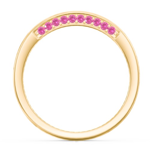 Enchanted Band Ring – 10K Yellow Gold with Red Premium Zirconia