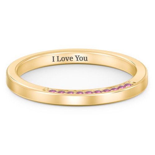 Enchanted Band Ring – 10K Yellow Gold with Red Premium Zirconia