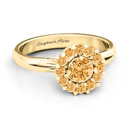 Adore and Cherish Ring in 10K Solid Yellow Gold with Citrine