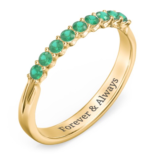 Glimmering Love Ring – 10K Yellow Gold with Emerald