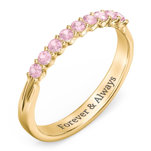 Glimmering Love Ring – 10K Yellow Gold with Pink Tourmaline